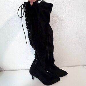 Torrid Black Faux Suede Over the Knee Boots - Size 11WW